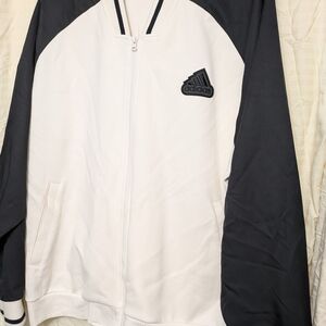 Adidas HY2711 Printed Bomber Jacket 2XL White/Black Quotes